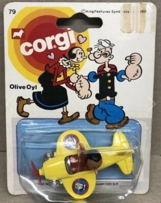 1980 GREAT BRITAIN CORGI METTOY JUNIORS #79 POPEYE OLIVE OYL PLANE  NIP RARE - Image 1 of 3