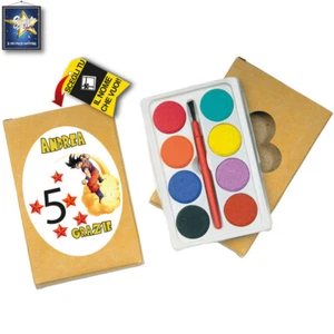 REGALO FINE FESTA PERSONALIZZATO 10 PEZZI COMPLEANNO DRAGON-BALL ACQUARELLO FUN  - Picture 1 of 2