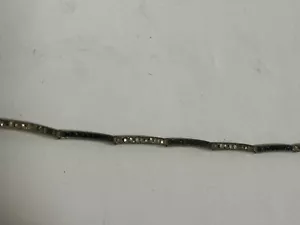 925 Sterling Silver Crystal Bracelet 7” Blue And White Crystal - Picture 1 of 5
