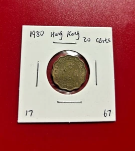 1980 Hong Kong 20 Cents Coin - Nice World Coin !!! - Picture 1 of 2
