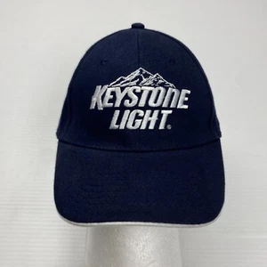 Keystone Light Hat OS Adjustable Navy Beer Logo Embroidery Alcohol Retro Party - Picture 1 of 8
