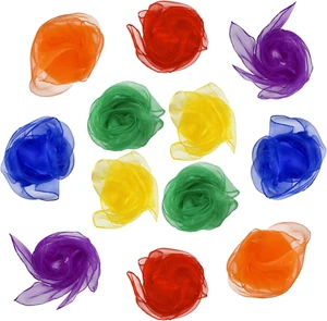 Dance Scarves for Kids 12 Pcs Music Scarves Dance Scarf Play Scarves for Childre - Picture 1 of 12