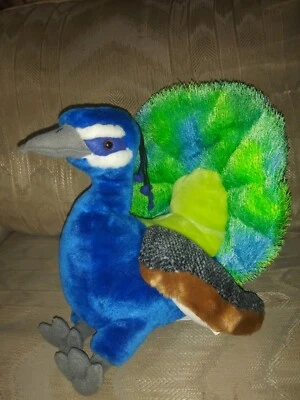 K & M International Peacock Plush 10" Blue Green Bird Beanbag Stuffed Animal... - Image 1 of 4