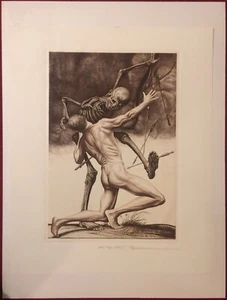 Acquaforte "Todeskampf" di Richard Müller, monogrammata "R. M. 1913 - Foto 1 di 5