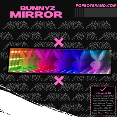 LED Bunny RGB Mirror Light Universal Accessories JDM Rear Lowered Stance Car  - Image 1 of 4