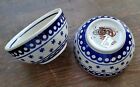 Boleslawiec Two Coupe Cereal Bowls MoMo Panache Has Tags Blue Green Poland