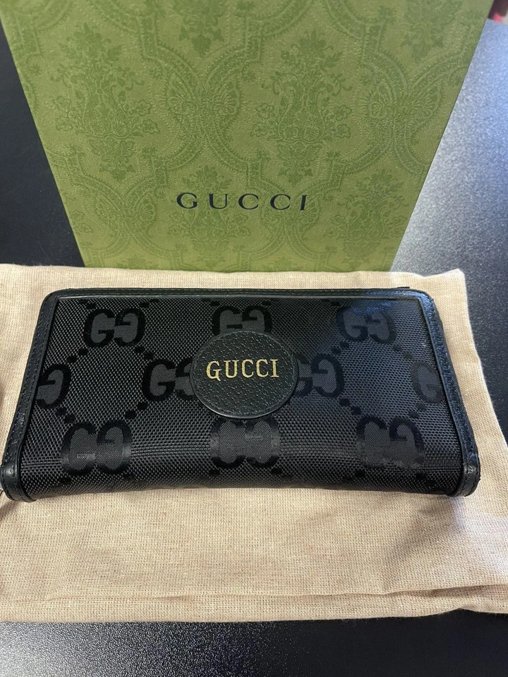 Cartera Larga Gucci Logo Off The Grid Nylon/Cuero Negra Foto 1 de 4