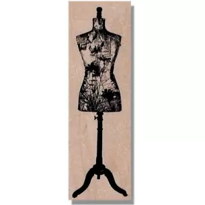 Wood Rubber Stamp, Collage Dress Form, Media,Art, Mannequin,Sewing,Stand,Fashion - Picture 1 of 6