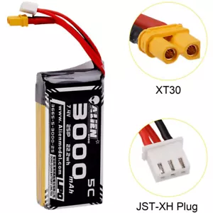 3000mAh 7,4V 2S Lipo Batterie XT30 Plug für Jumper Fernbedienung T12 T16 T18 - Bild 1 von 7