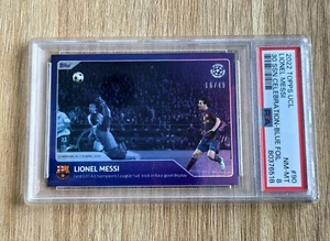 PSA 8 Lionel Messi /49 Topps 30 Seasons champions league  #90 Fc Barcelona - Foto 1 di 3