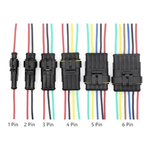 1/2/3/4/5/6 Pin/Wire Waterproof Plug Connector Electrical Car Sealed Male/Female - Picture 1 of 23