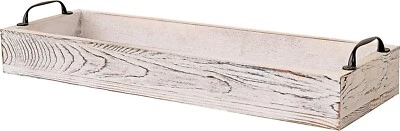 Rustic Wooden Serving Trays Rectangular Wood Serving Tray with Handle,Ottoman... - Image 1 of 4