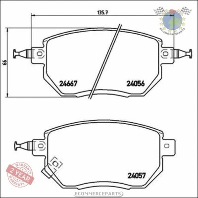 Kit Plaquettes Brembo Avant pour INFINITI FX NISSAN MURANO - Photo 1/4