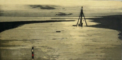 Otto Eglau 1917 Berlin / Meer und Technik / Nordsee / 1973 / Radierung, signiert - Bild 1 von 4