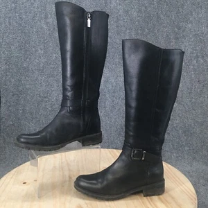 Blondo Boots Womens 6.5 M Valente Riders Black Leather Round Toe Buckle Sides - Picture 1 of 10