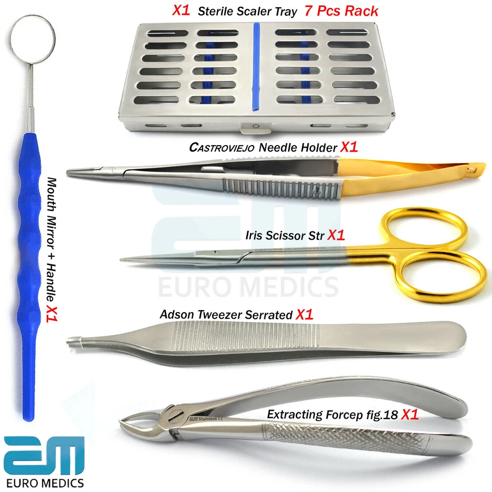 Orthodontic Dental Tooth Extracting Forceps Castroviejo Needle Holder Tweezers - Image 1 of 1