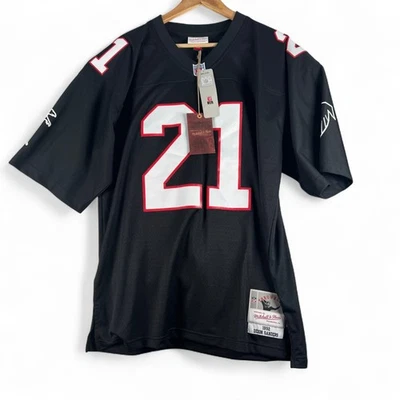 Camiseta deportiva Mitchell & Ness Deion Sanders Falcons 1992 negra Legacy Player talla 64 5XL Foto 1 de 4