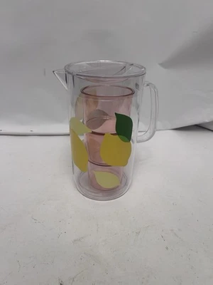 Nuevo juego de jarra de limonada Kate Spade (58 OZ) con 2 tazas (12 OZ) de plástico acrílico Foto 1 de 4