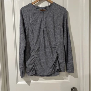 Neu ohne Etikett Athleta Pacifica Damengröße Large meliert grau 1/4-Reißverschluss Oberteil Solana Active - Bild 1 von 14