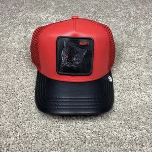 Goorin Bros Hat Courtside Misfit Cap Faux Leather Red Black OSFA Unisex NWT - Picture 1 of 8