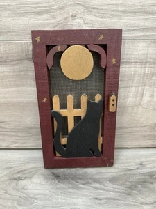 GATTO STRAVAGANTE PORTA IN LEGNO VERNICIATO DA PARETE VINTAGE SPEDIZIONE VELOCE GRATUITA - Foto 1 di 5