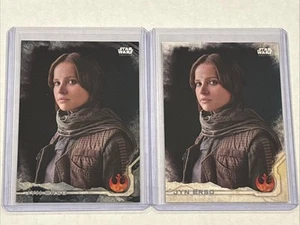 2016 Star Wars Rogue One Jyn Erso Black Parallel & Base Card 2 Card Lot #1 - Bild 1 von 4