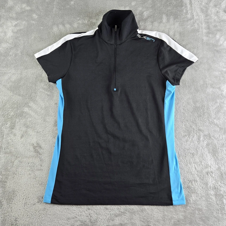 Top RLX Ralph Lauren para mujer pequeño negro 1/4 cremallera cuello falso ropa deportiva Foto 1 de 4