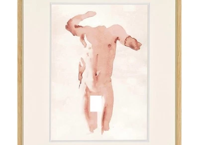 Acuarela Estilo Moderno Contemporáneo Hombre Desnudo Acuarela Pintura Foto 1 de 4