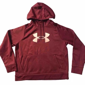 Under Armour Sudadera con Capucha Mujer XL Suelta Logo Grande Ombre Granate Sudadera Kanga Bolsa - Imagen 1 de 8