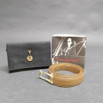 Cintura marrone/avana e portafogli nero in tessuto Tonino Lamborghini - Image 1 of 4