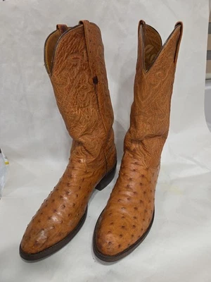 Lucchese Cowboy Boots Ostrich 9.5 GDO Soles Heels Gorgeous - Image 1 of 4