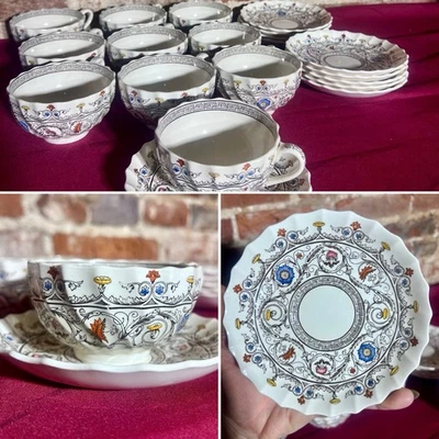 Vintage Spode Copeland Florence Tea Cup & Saucer Set RARE Set Of 10 Collectible - Image 1 of 4