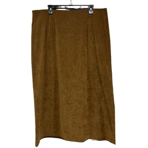 Falda De Colección Briggs New York Imitación Gamuza Talla 20W Marrón - Academia Prep Western - Imagen 1 de 9