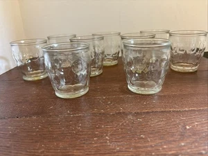Vintage Set of 9 ANCHOR HOCKING Thumbprint Jelly Glasses - Picture 1 of 7