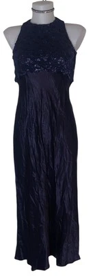 Vestido Babydoll de Encaje Satinado Azul Años 90 De Colección Gótico Grunge Oscuro Romántico Talla 7/8 Foto 1 de 4