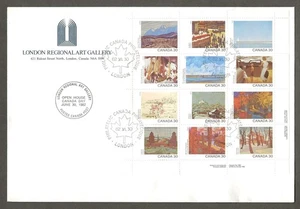Canada first day cover, 1982 Painting sheet of 12 London Art Gallery cachet [614 - Bild 1 von 1