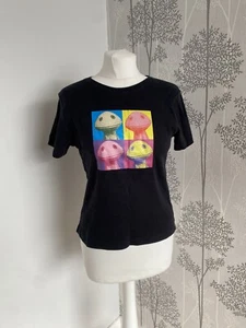 Vintage new look rainbow zippy 2001 black T-shirt size 16 - Picture 1 of 7