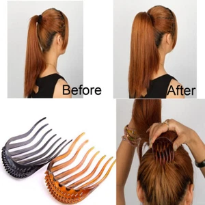 Tort Brown Side Hair Combs Slides Clips Womens Plastic Hair Accessories Headwe ^ - Foto 1 di 11