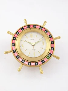 Very nice Europa Roulette desk clock with alarm function made in the 1950's - Picture 1 of 7