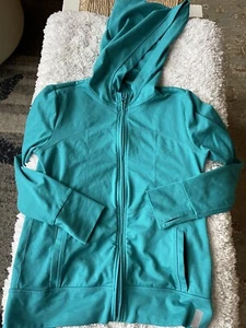 Zella Girl Sz. 16 Turquoise/ Sea Green Zip Up Hooded Sport Jacket. Great Quality - Picture 1 of 12