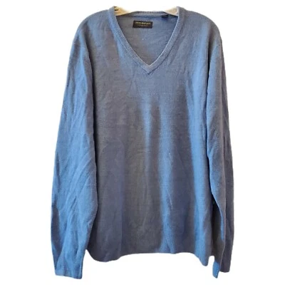 Suéter John Bartlett Consensus Para Hombres Azul Manga Larga Cuello en V Talla XXL Cómodo  Foto 1 de 4