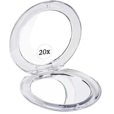 MIRRORVANA Small Compact 20X Magnifying Mirror for Travel - Handheld, Foldabl... - Image 1 of 4
