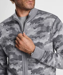Peter Millar M Alpine Cardigan Gale Camo Merino Wool Reversible Full Zip $350 - Picture 1 of 9