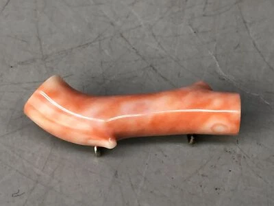 Y8139 OBIDOME branch Coral Sash clip brooch Japan antique kimono accessory - Image 1 of 4