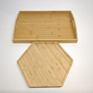 Charcuterie Serviertablett - Bambus groß Einweihung Set 2 Tabletts - Bild 1 von 9