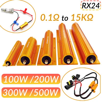 100 200 300 500W Watt High Power Golden Aluminium Load Metal Resistor Wire Wound - Image 1 of 4