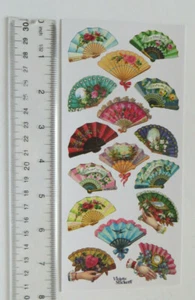 Antique Collection Violette VICTORIAN FANS - 1 Sheet of Stickers #C85