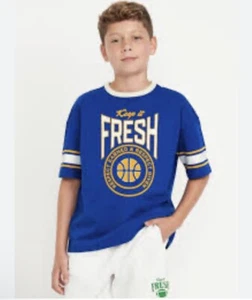 Old Navy Jungen Oversized Short Sl. Grafik T-Shirt Tansanit Blau Größe XL 14-16 - Bild 1 von 3