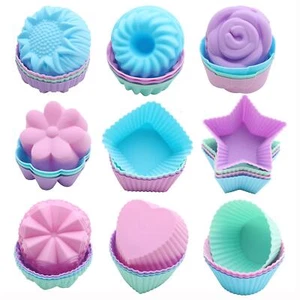 Silicone Cupcake Liners Reusable Silicone Baking Cups Non Stick Muffin Liners... - Picture 1 of 7