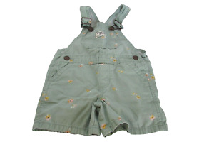 Oshkosh B'gosh Baby Girl Lt Green w/ Yellow Flowers Overall Shorts-2t-nwot